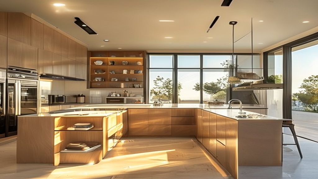 Elegant custom European kitchen cabinets enhancing a villa’s modern interior.